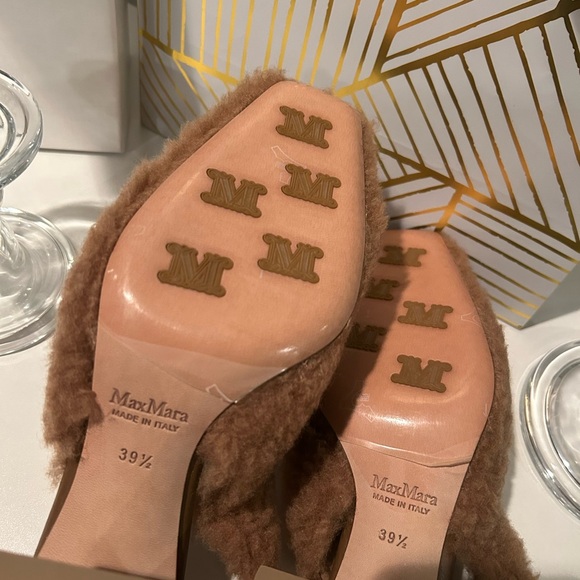 MaxMara Clarec Teddy Camel sling back heel - NEW IN BOX Size 39.5 - Picture 13 of 16